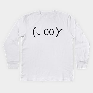 Kaomoji Ghost Japanese Emoticon Kids Long Sleeve T-Shirt